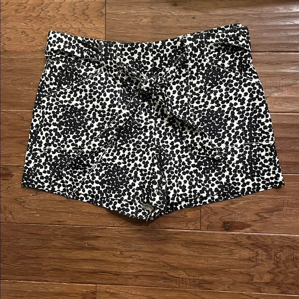 Ann Taylor Loft Navy and Blue Shorts with Sash Belt Size 8